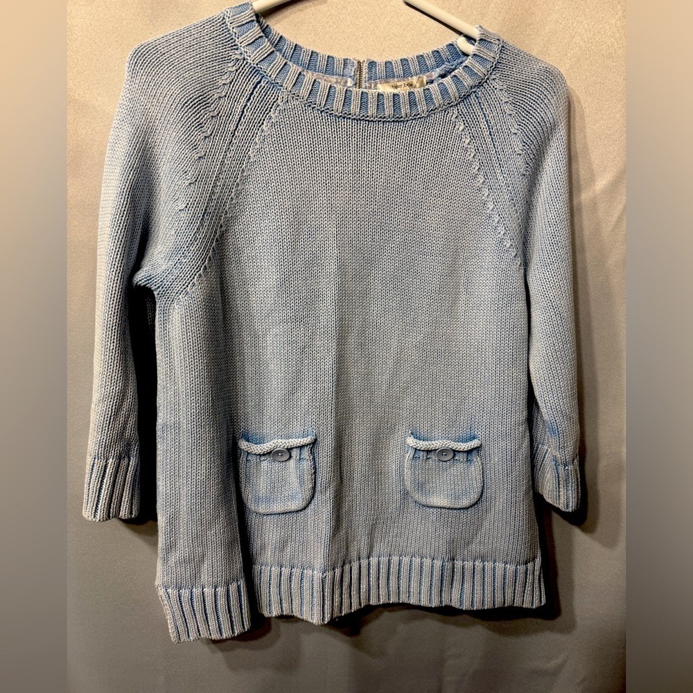 Tyler Boe Sweater light blue front pockets and full back zipper size small